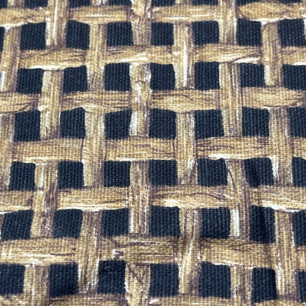 Waverly Tiki Print Valance Rod Pocket Ebony Bamboo Tropical Window Treatment